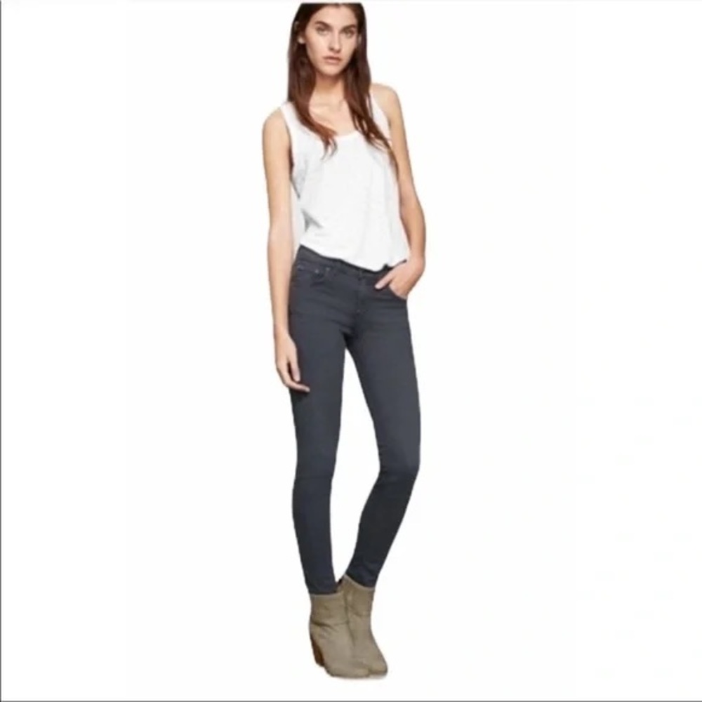 NWOT rag & bone distressed charcoal grey skinny jean - Picture 2 of 13